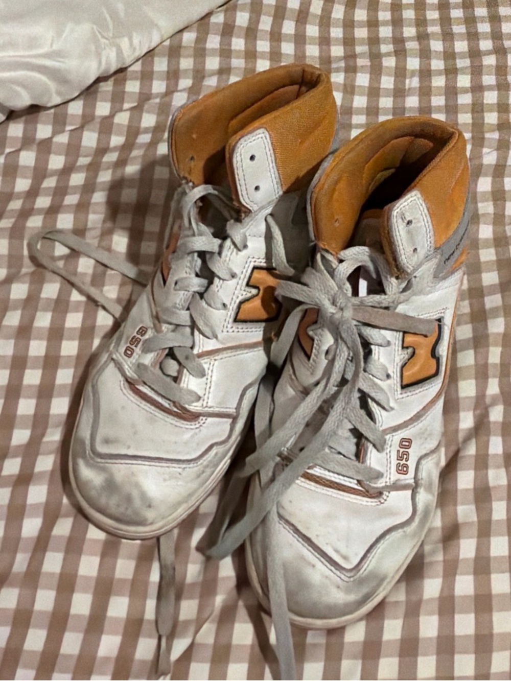 New Balance 650 White High-Top Sneakers